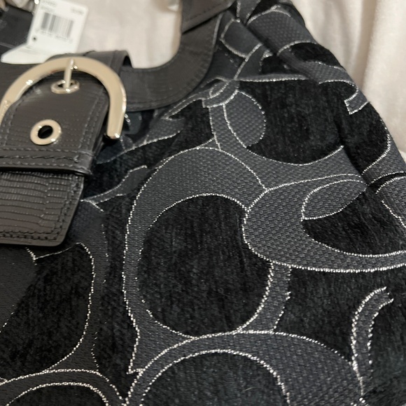 Coach black velvet c hobo shoulder bag-NWT - Picture 3 of 16